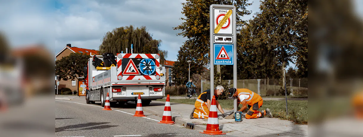 Bebording geplaatst voor de zero-emissiezone