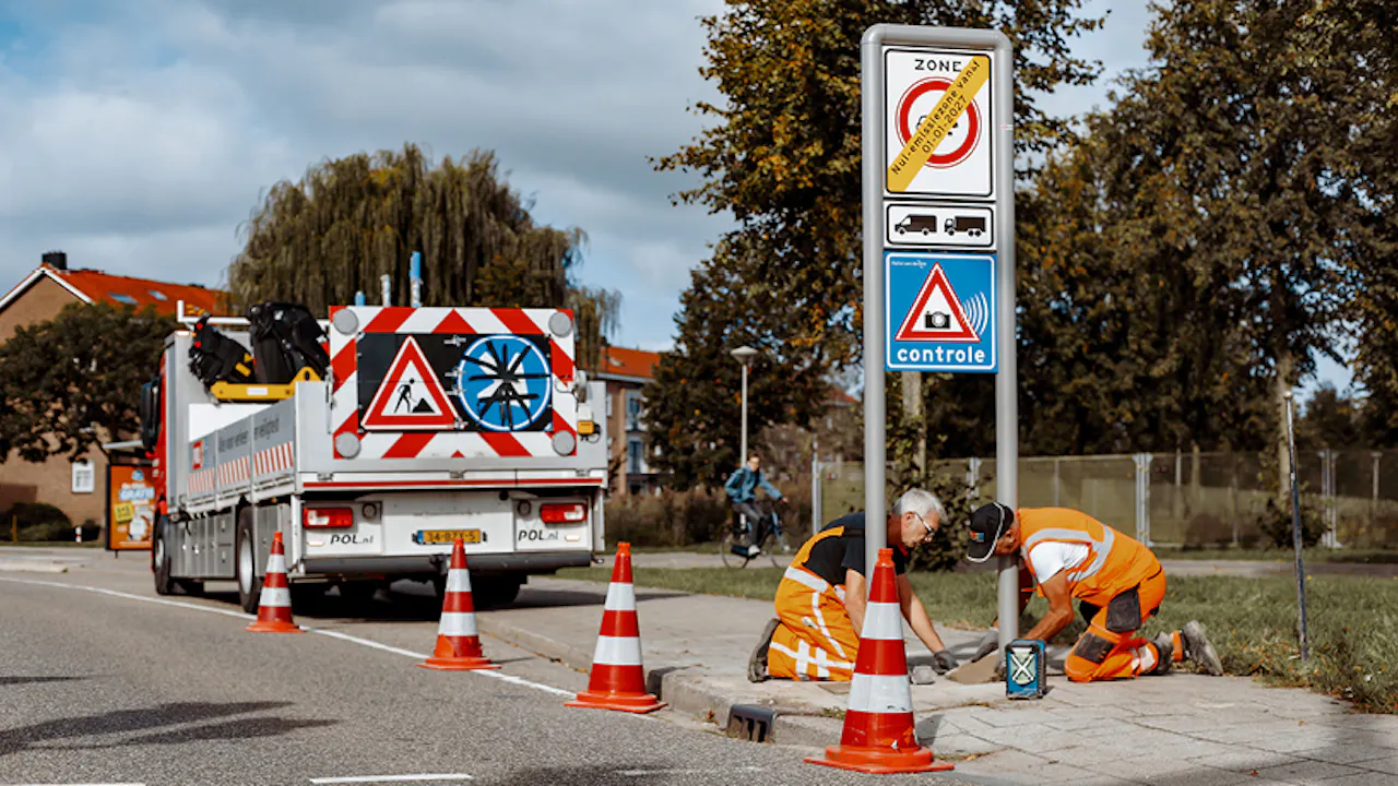 Bebording geplaatst voor de zero-emissiezone