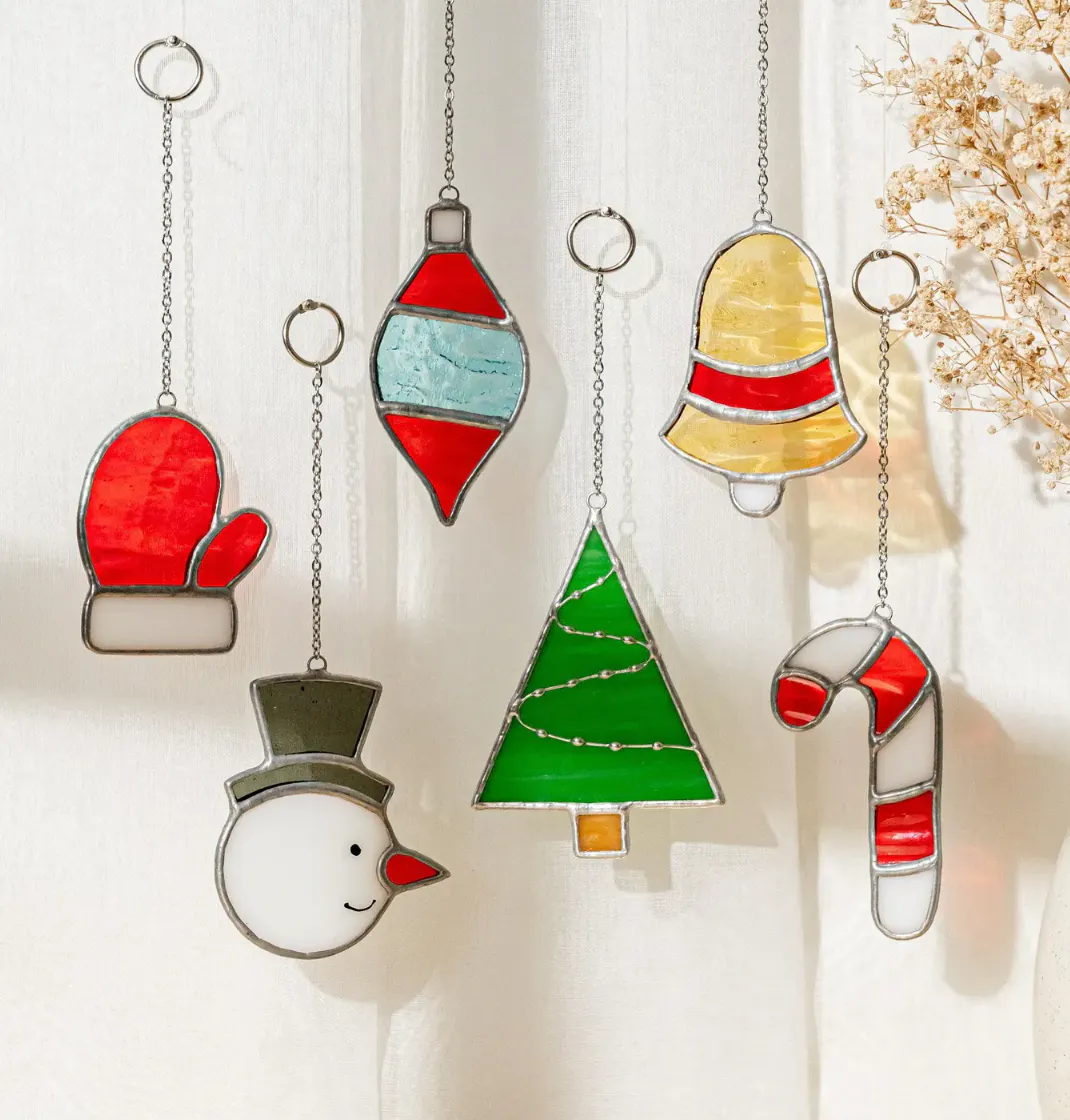 W17: Glas in koper (Tiffany) Kerst
