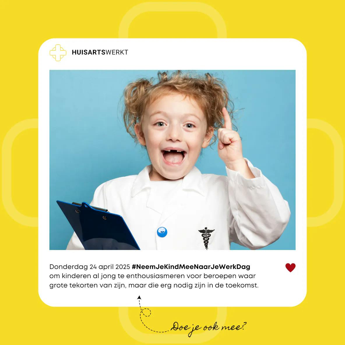 Vandaag 'Neem je kind mee naar je werkdag', doe je mee?