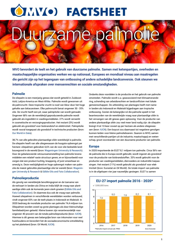Factsheet Duurzame palmolie