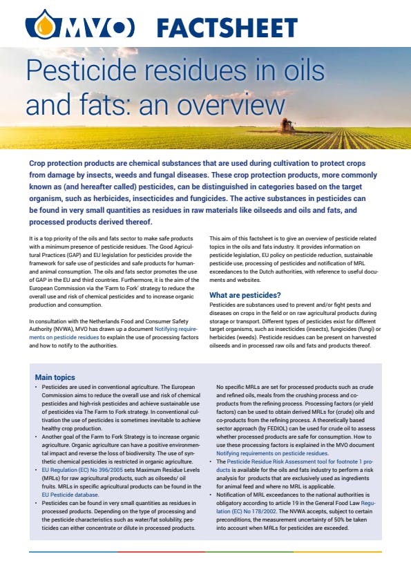 Pesticide residues in oils and fats: an overview
