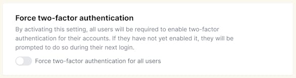 Forcing two-factor authentication for all users