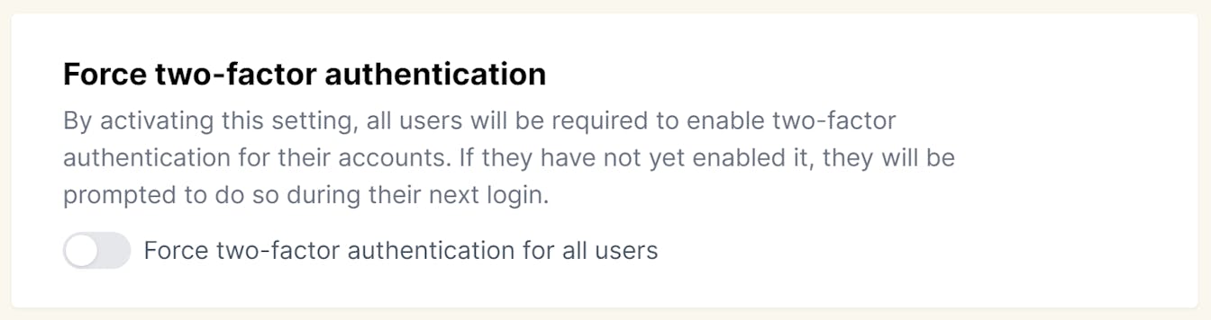 Force two-factor authentication