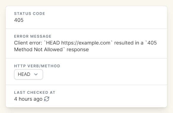 Specify HTTP verb/method for destination monitor