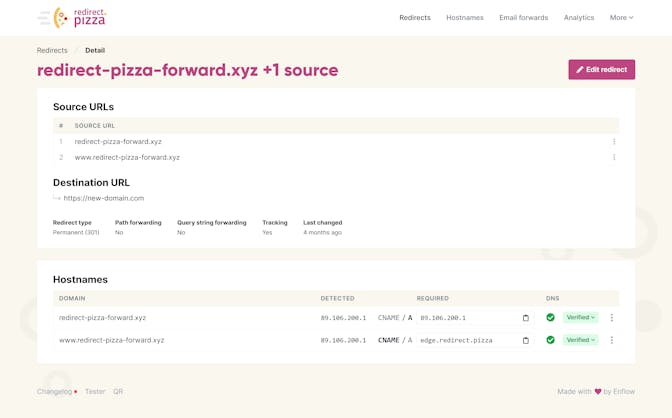 EuroDNS redirect verified