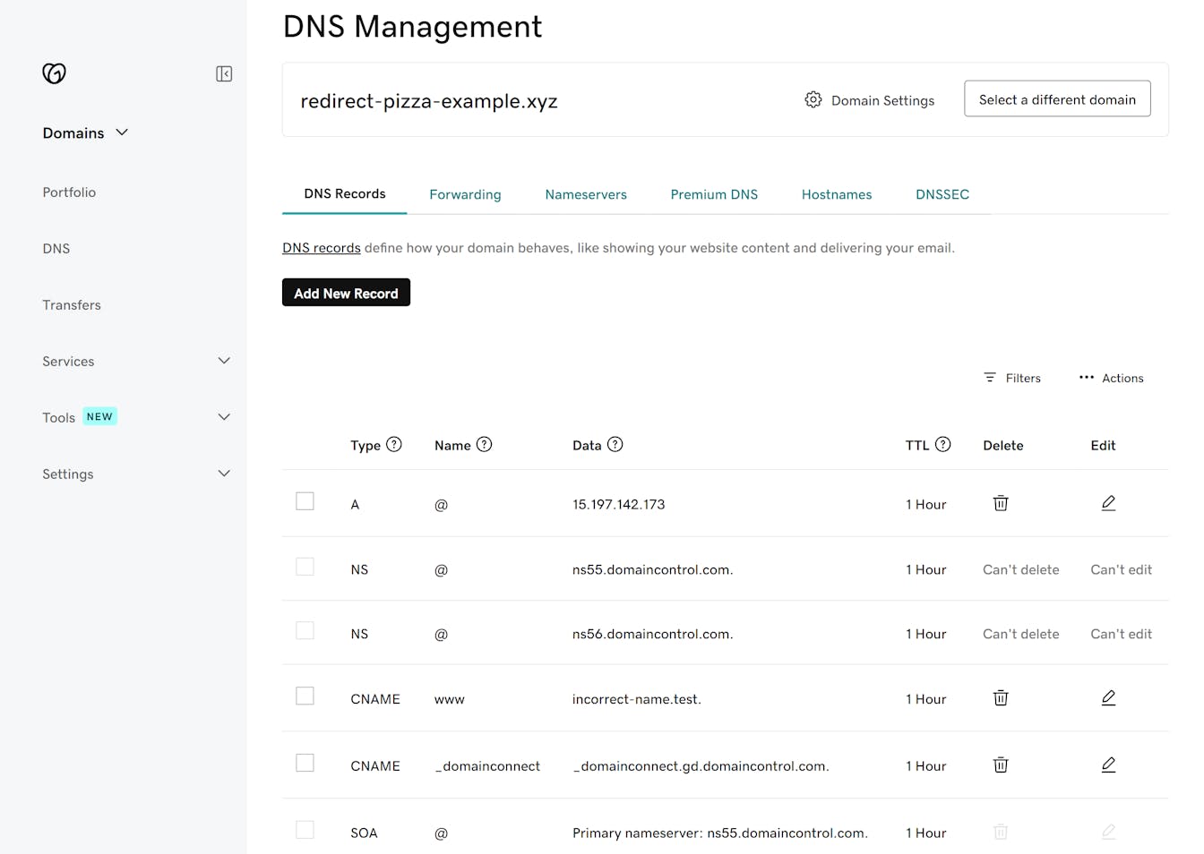 Changing DNS