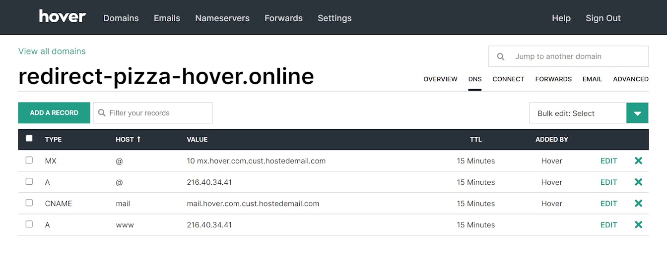 Changed DNS