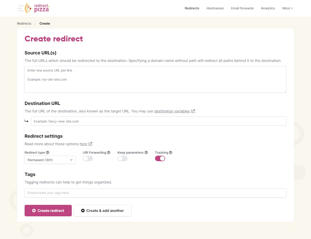 Create redirect