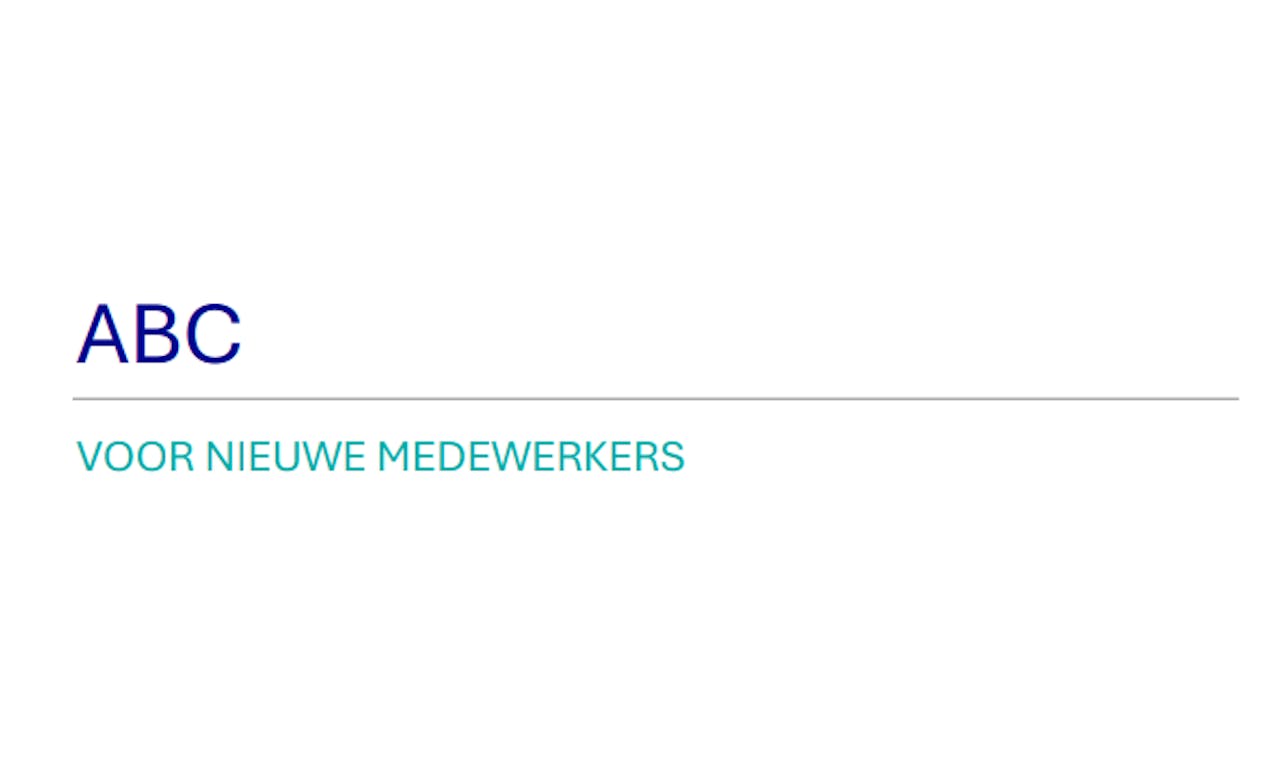 ABC voor nieuwe medewerkers